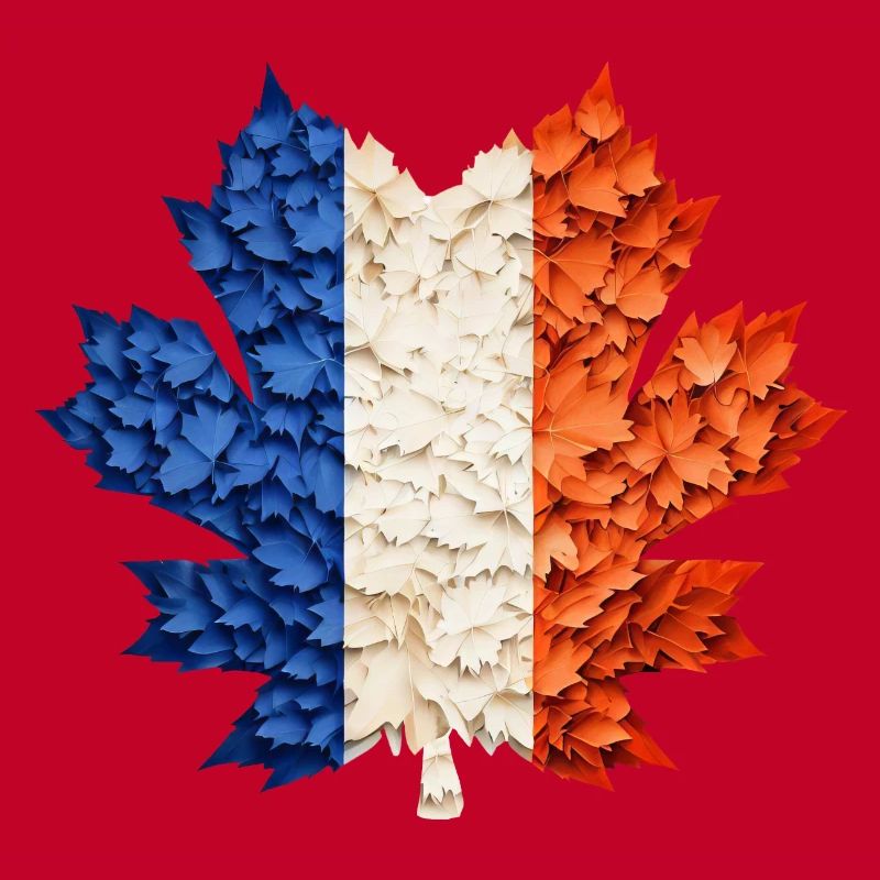 Drapeau français dans le feuillage d’automne