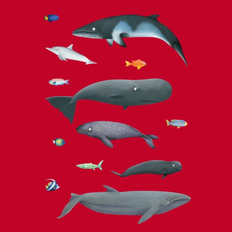 Patterns with whales and fish / underwater world