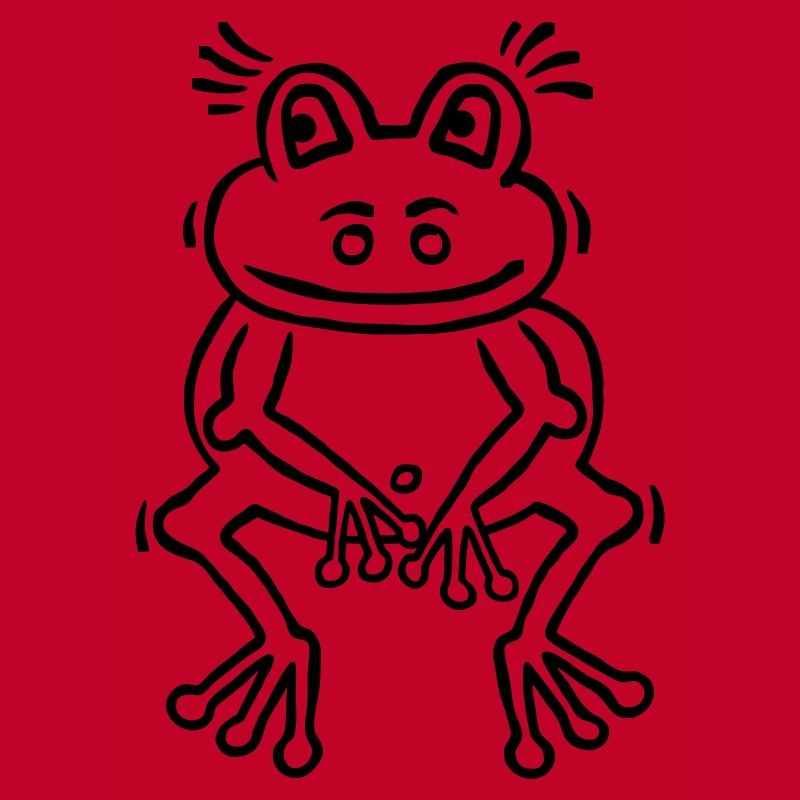 Funny frog in thinker attitude