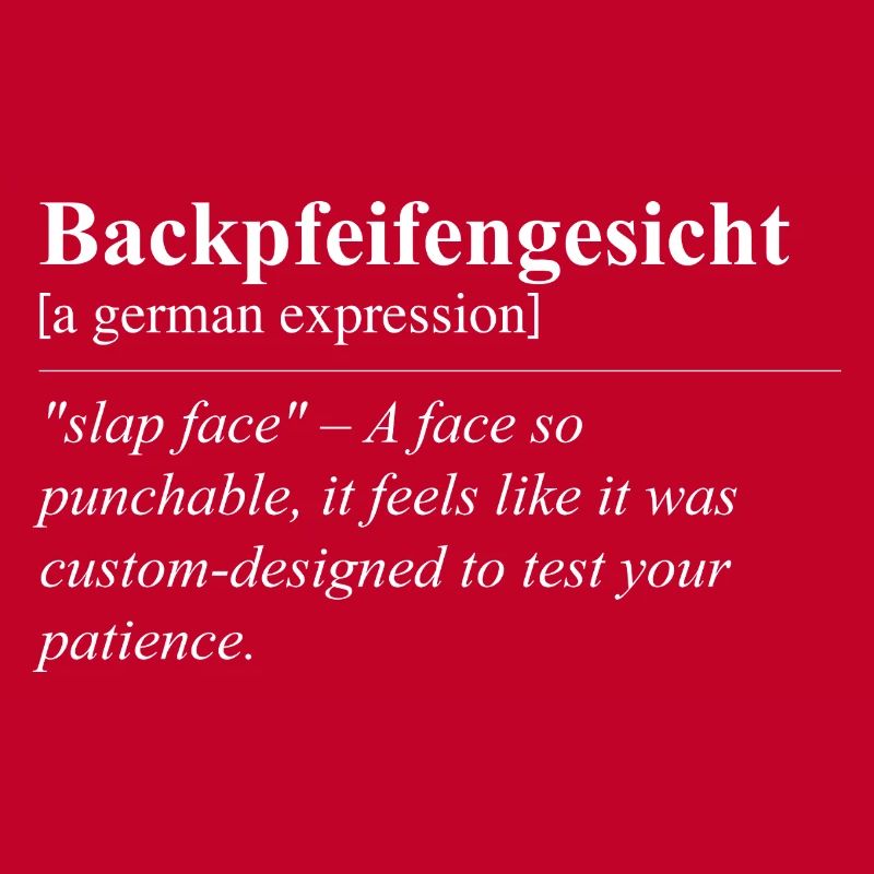 Backpfeifengesicht Grappig Duits idioom