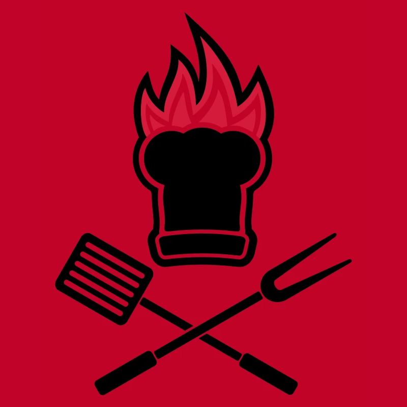 Barbecue on fire