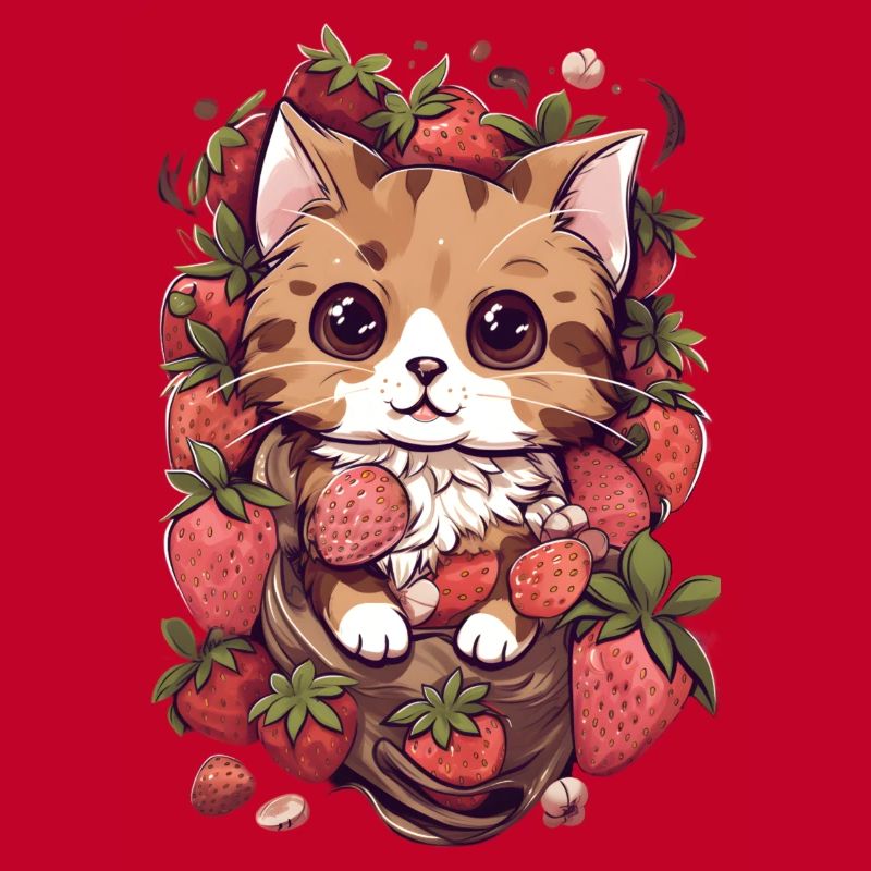 Ragamuffin Katze Erdbeere Geschenk