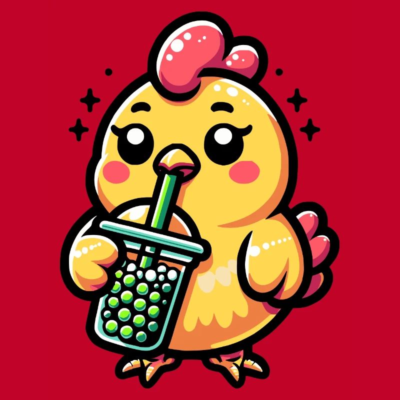 Bubble Tea Chicken Boba Tea Kawaii Geschenk
