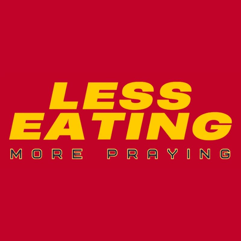 Less eating more praying: Ramadan text design