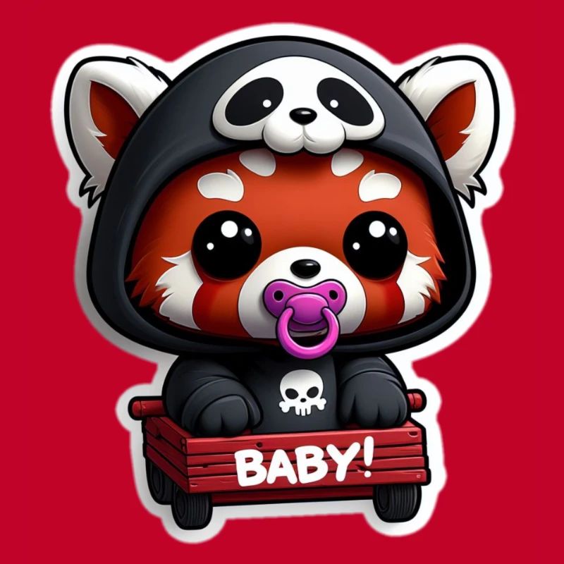 Panda bébé en capuche noir