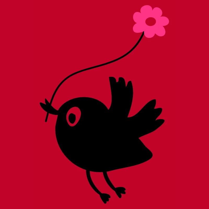 Oiseau de vol cale fleur