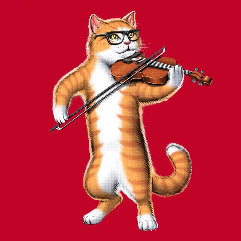 Chat jouant du violon