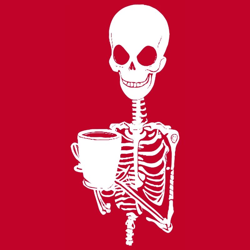 Sarcastic Funny Skeleton Drinking Espresso Coffee