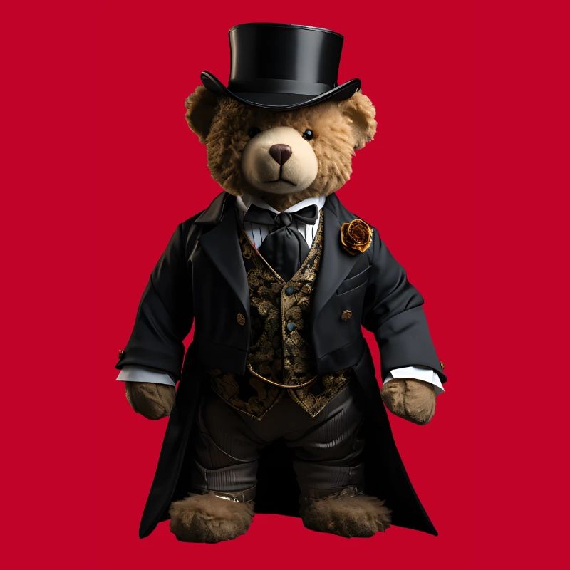 Ours en peluche en queue-de-pie noire