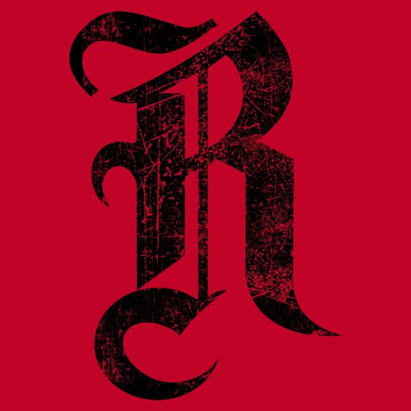 Tshirt alphabet initial R