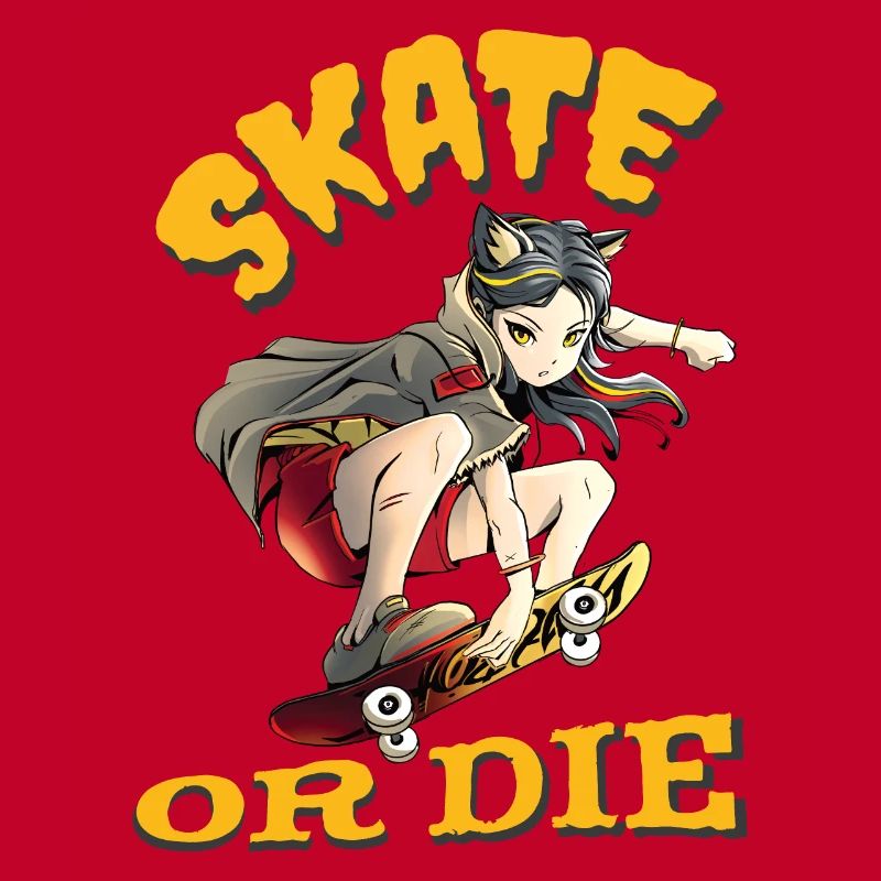 Skate oder stirb Skateboarder Anime Mädchen