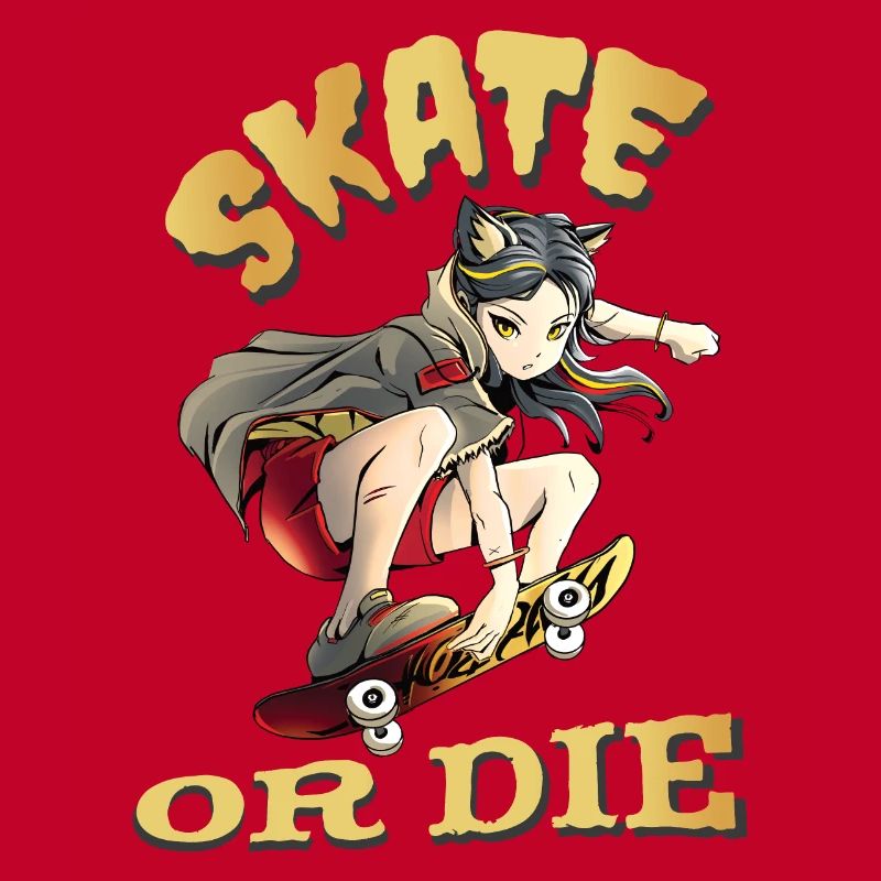 Skate oder stirb Skateboarder Anime Mädchen