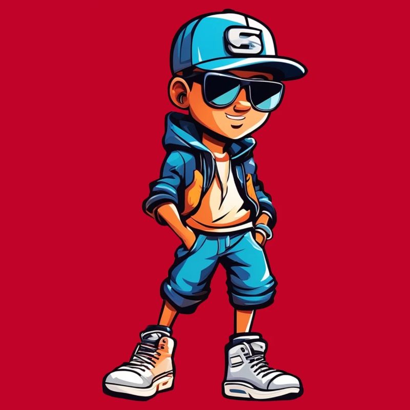 Cooler junger Cartoon-Junge