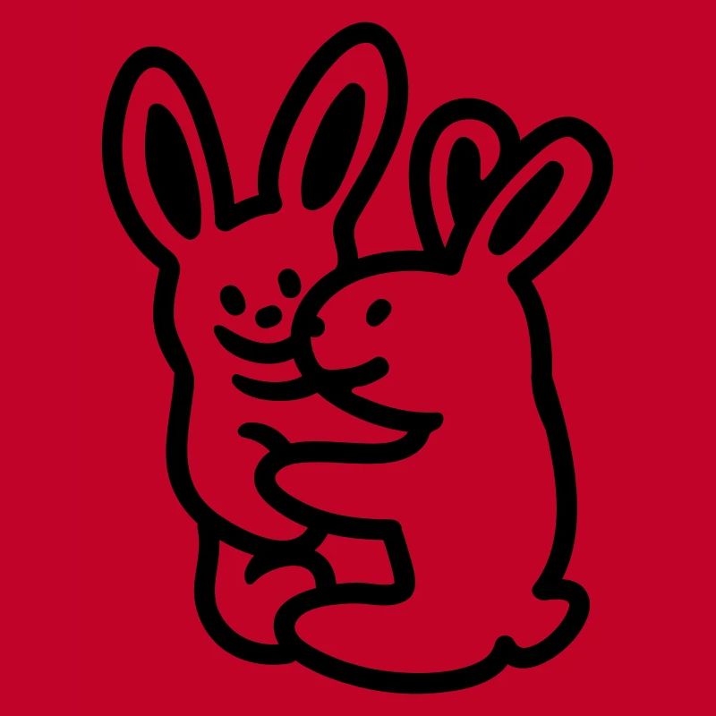 kuschelnde rabbits - line