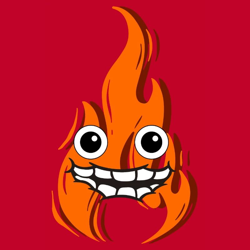 Feu avec visage qui est content