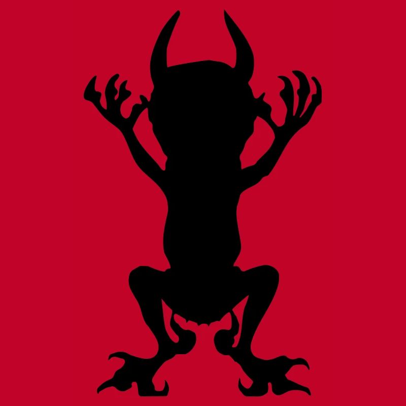 Black Devil Vector Icon Evil Imp Evil