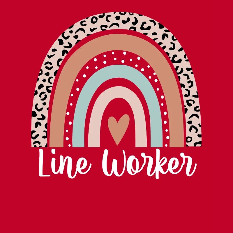 Line Worker Rainbow Leopard Funny Line Worker