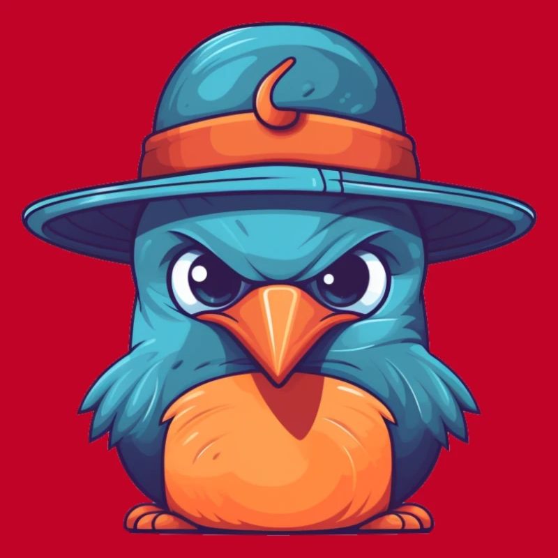 vogel mit hut