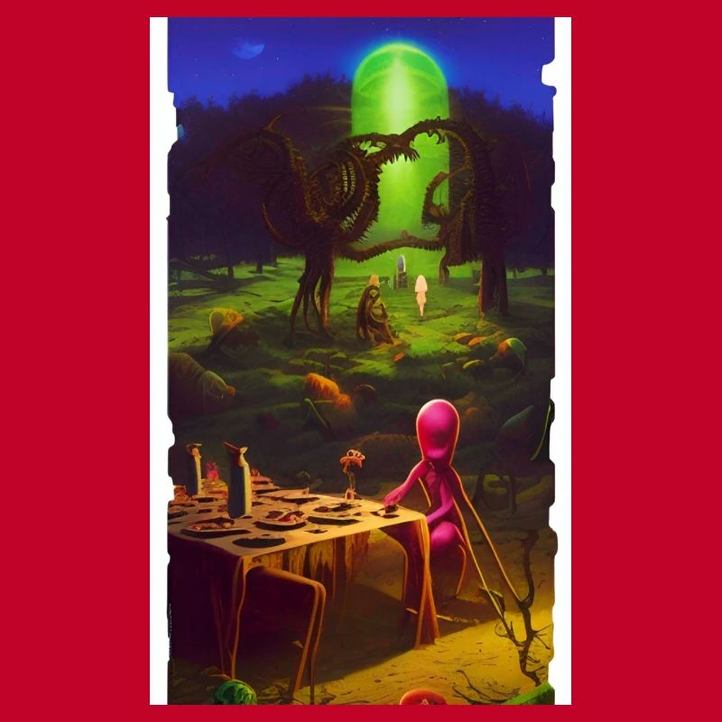 Creepy Horror Comic Alien on a strange planet