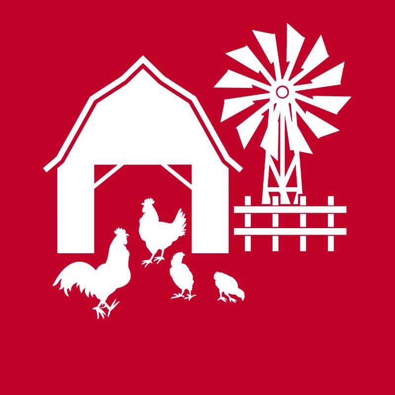 Scheune mit Huhn -