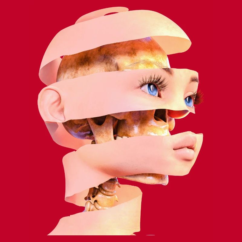 Gesicht oder Totenkopf? - Kunst mit dem Sensenmann