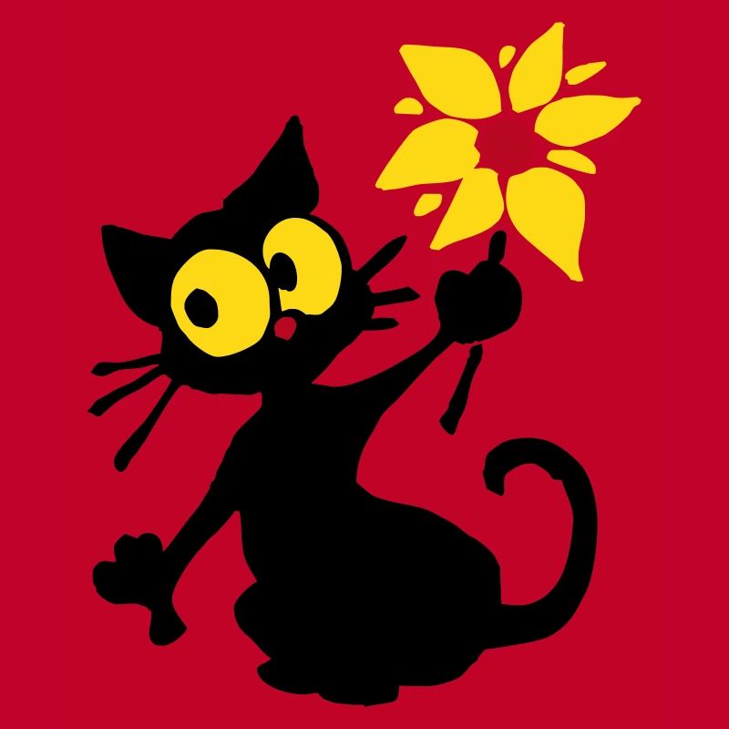 Kätzchen mit Blume