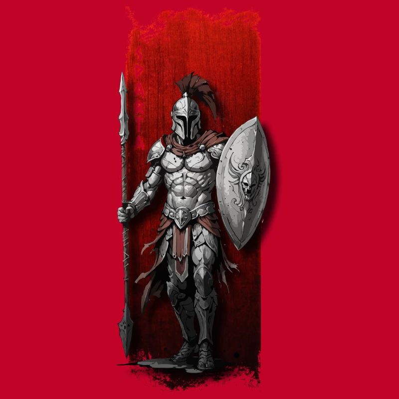 Spartan Warrior with Spear and Shield