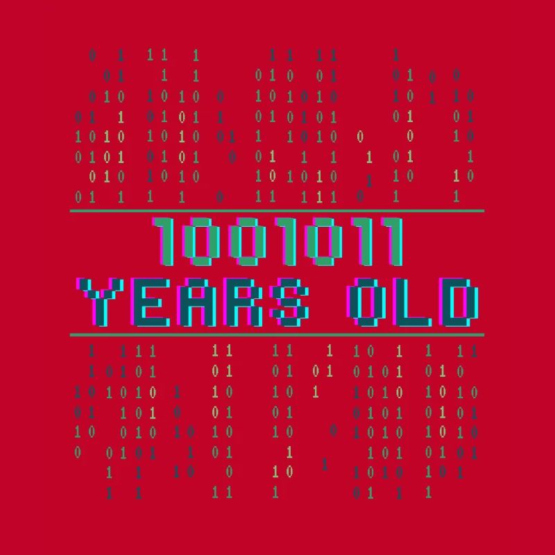 75. Geburtstag 75 Jahre alt Binärcode Coder