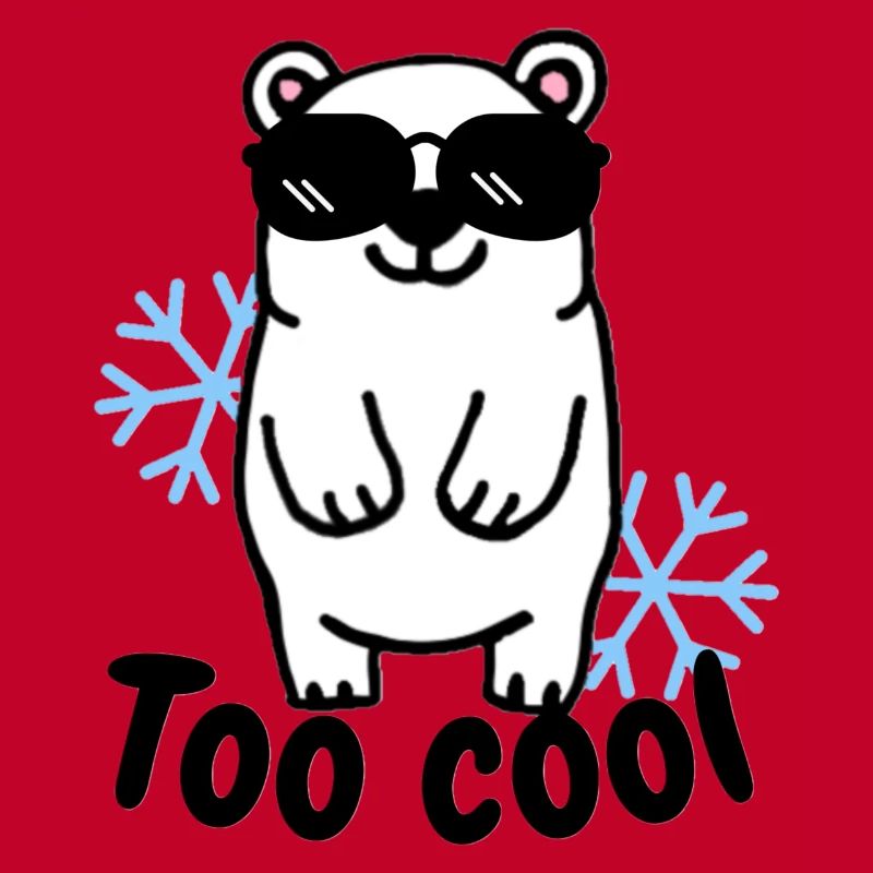 Cooler Eisbär mit Sonnenbrille und Schneeflocken
