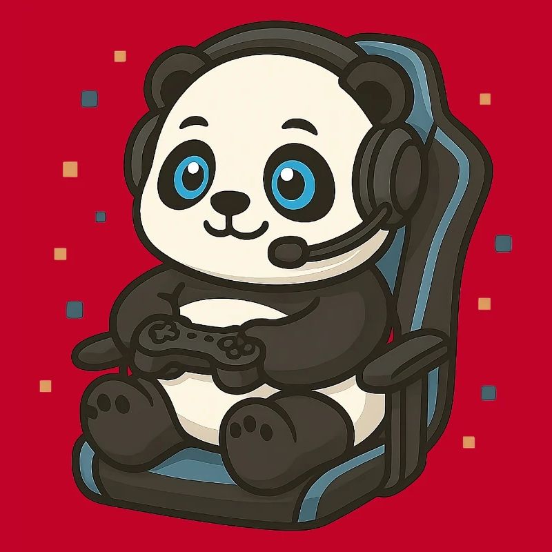 Gamingdesign – Zocker Panda mit Controller
