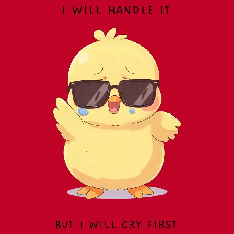 I Will Handle It – Crying Chick mit Brille