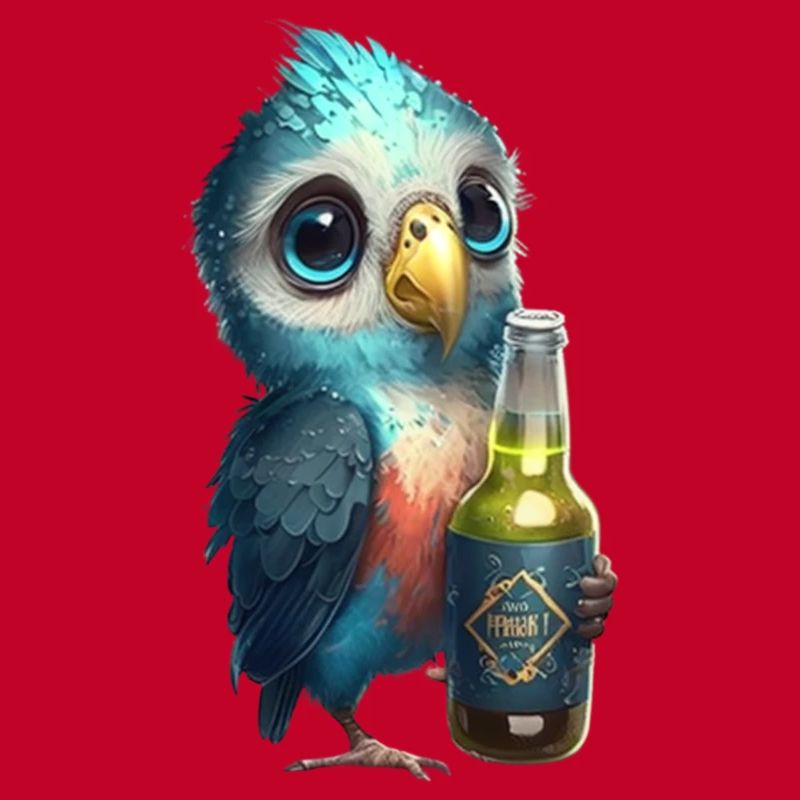 Süßer Papagei mit Bier