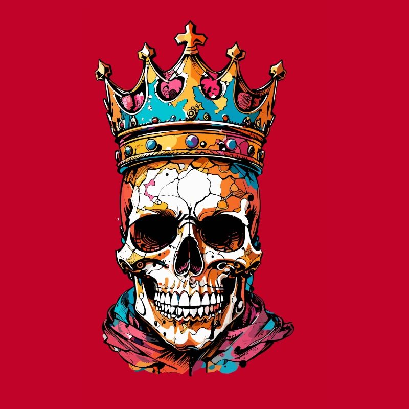 Totenkopf mit Krone