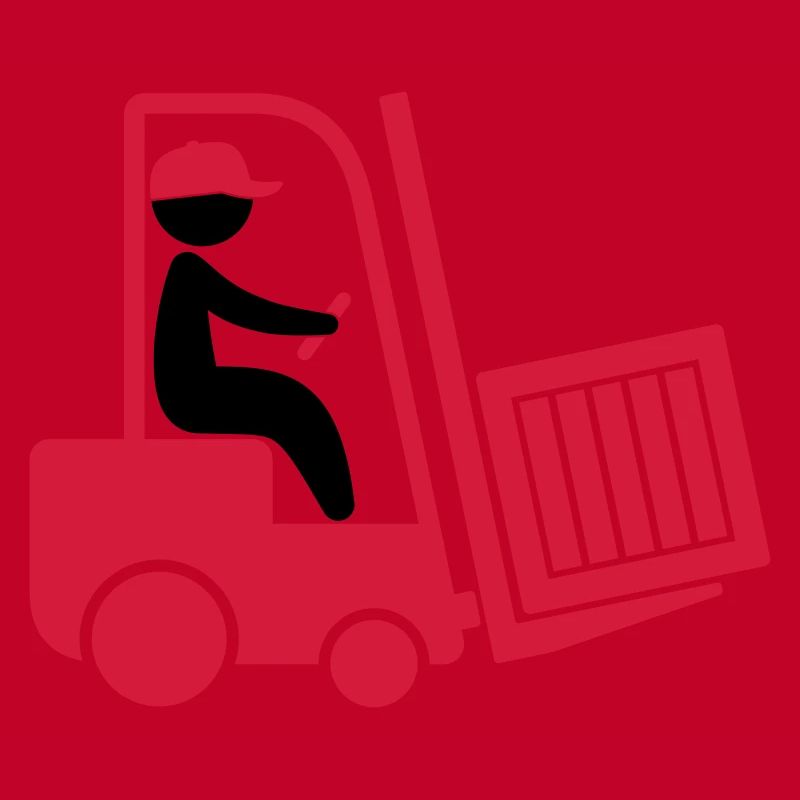 A forklift transporting a box