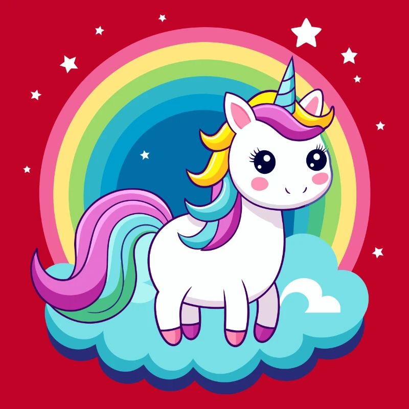 Süßes Regenbogen-Einhorn