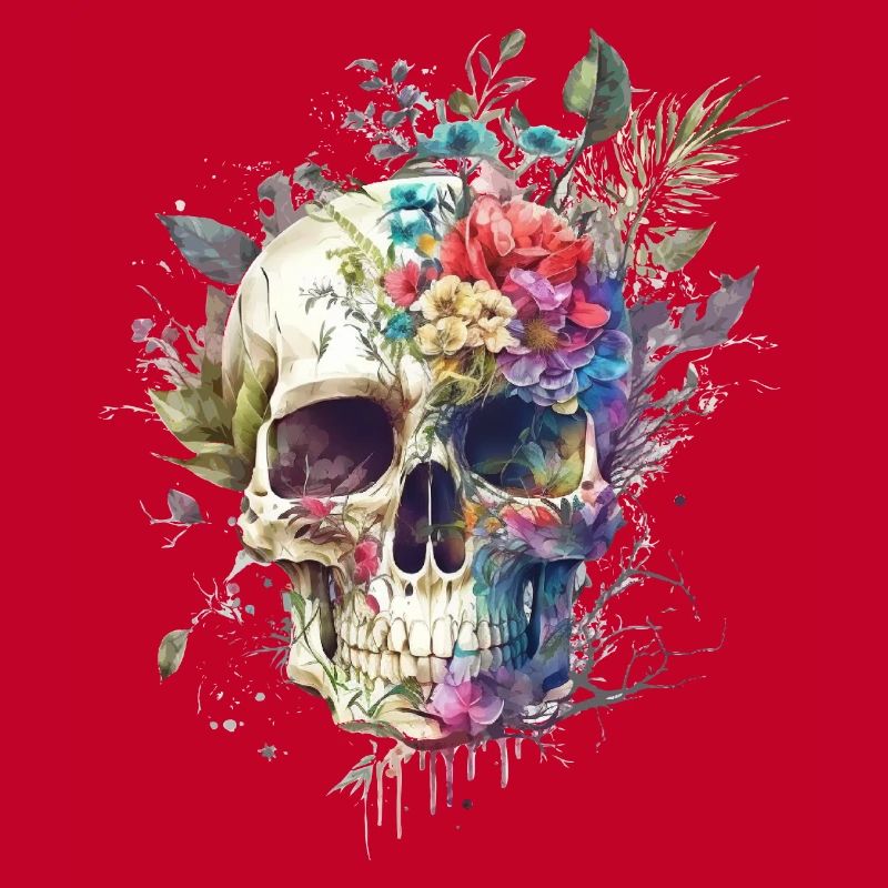 Crâne avec des fleurs