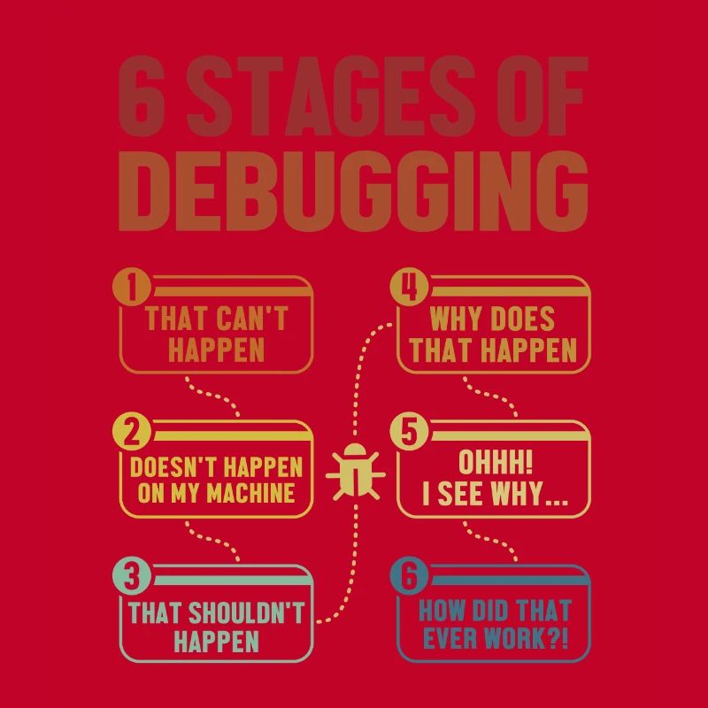 6 Stages of Debugging Softwareingenieur Coder