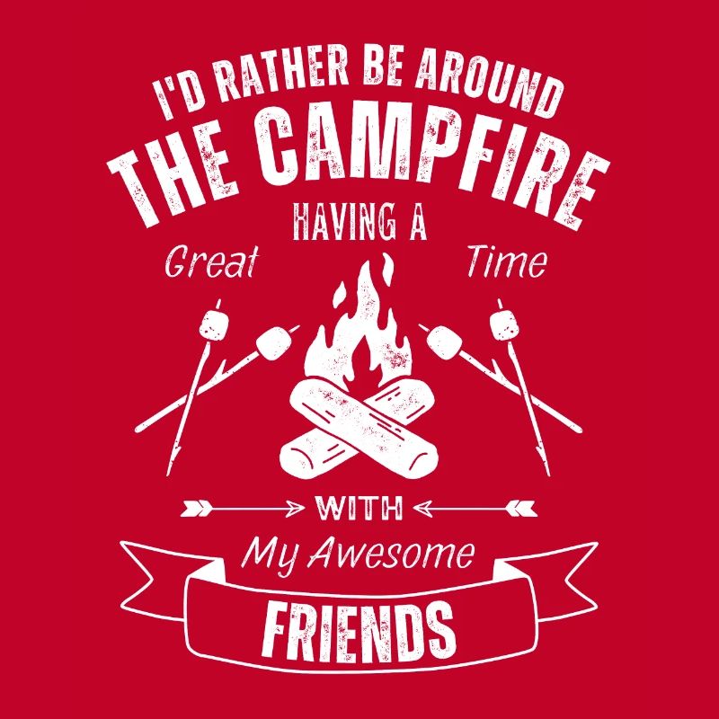 Feu de camp de camping entre amis