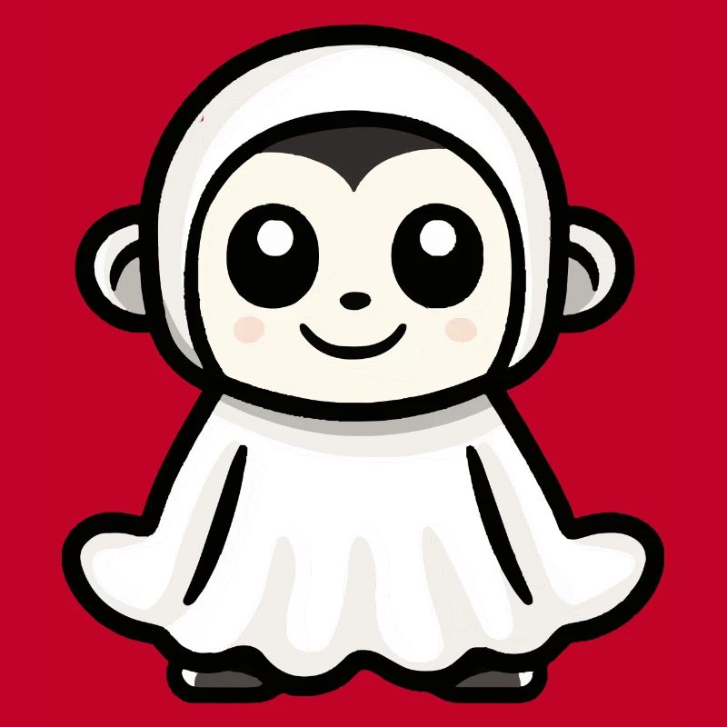 Monkey Halloween Comic Ghost