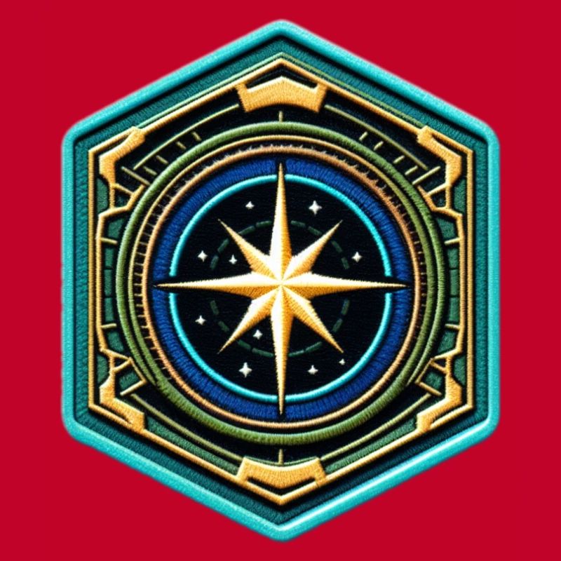 Kartenstern Kompass Patch