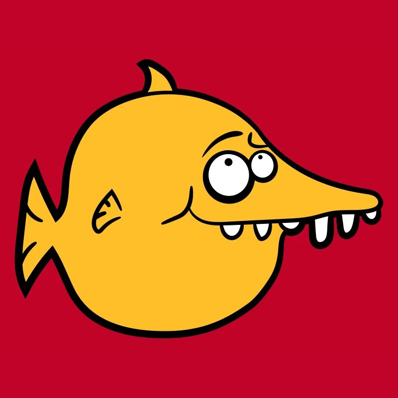 thick round funny comic fish