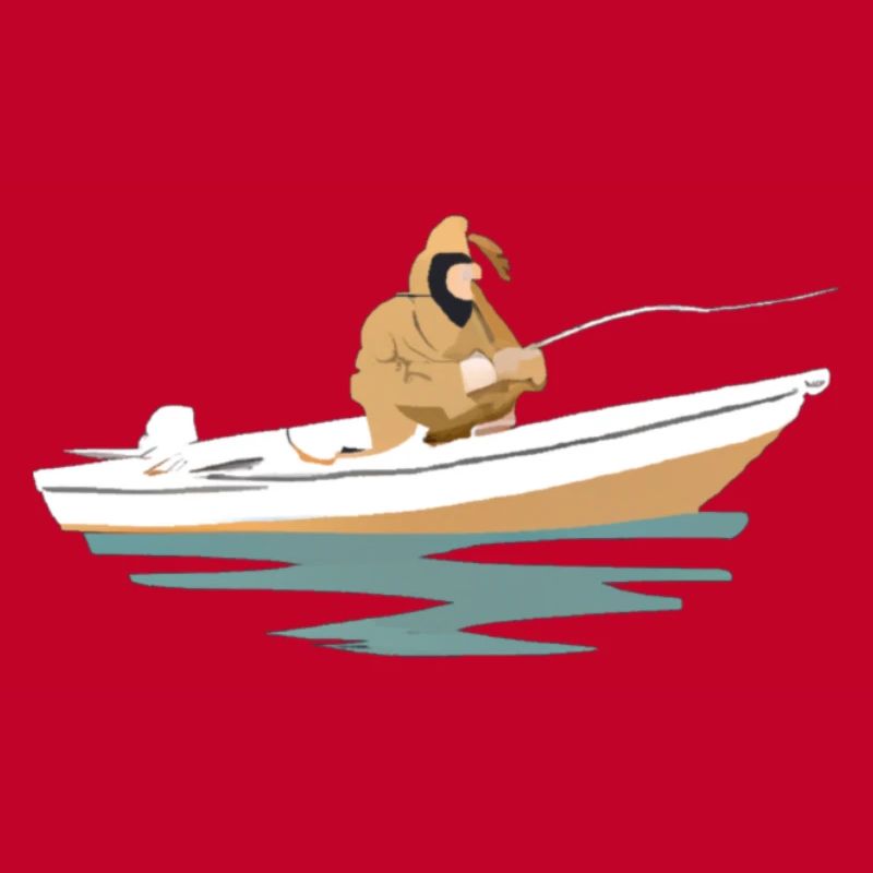 Pêcheur avec imperméable