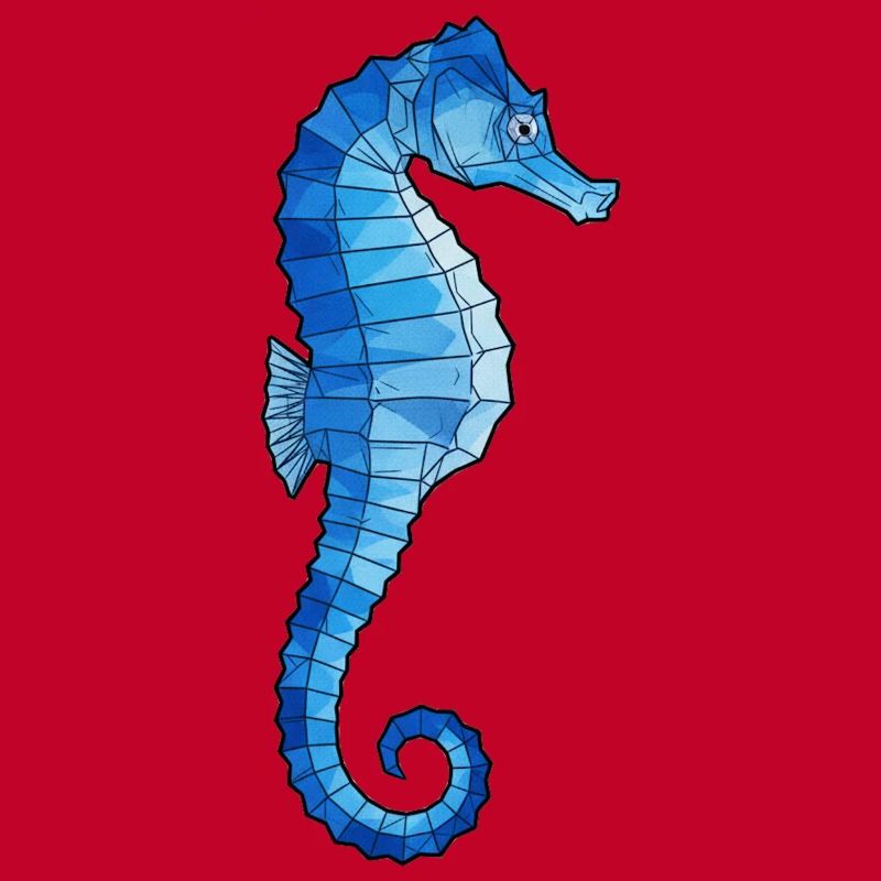 Hippocampe polygone bleu