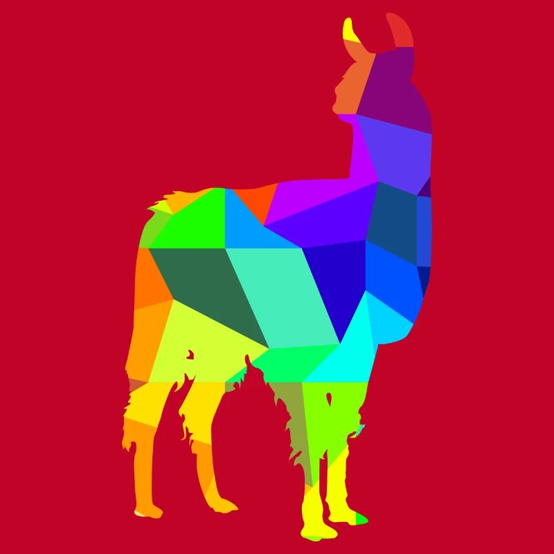 Alpaca Rainbow Animals Polygon
