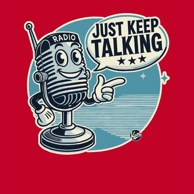 Vintage Cartoon Microphone, Just Keep Talking