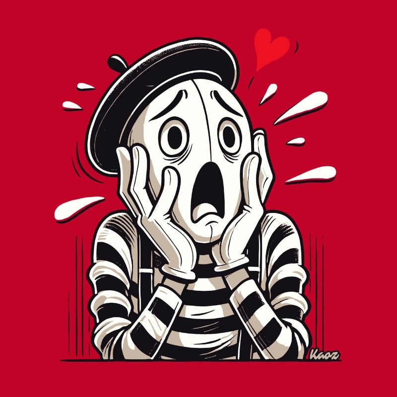 Dramatischer Pantomime – Liebe oder Verzweiflung?