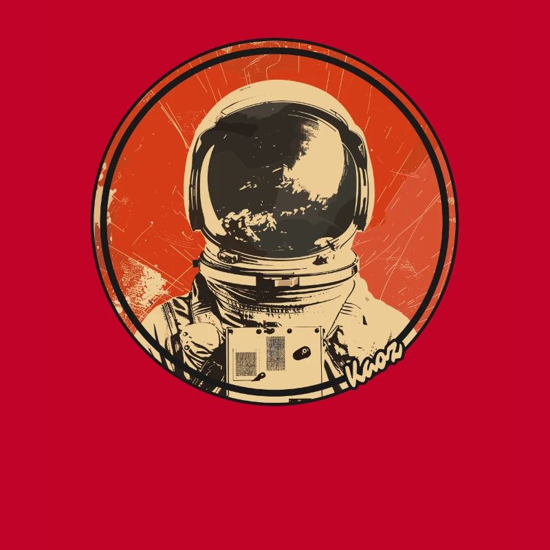 Conception spatiale rétro astronaute