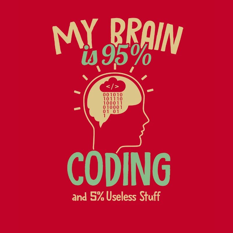 My Brain is 95% Coding Softwareingenieur Coder