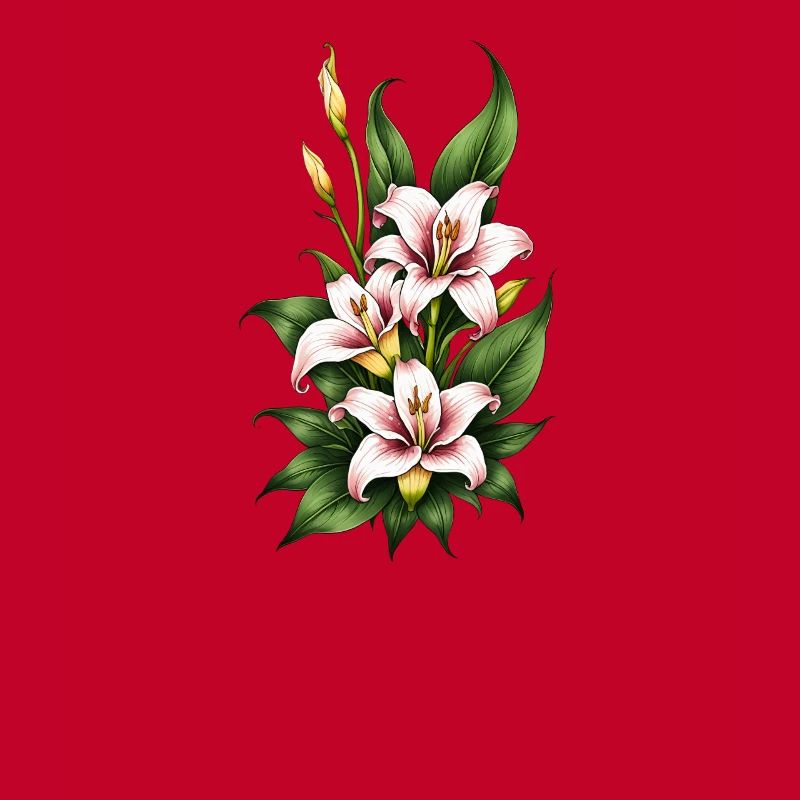 Fleur de lys rose et blanc