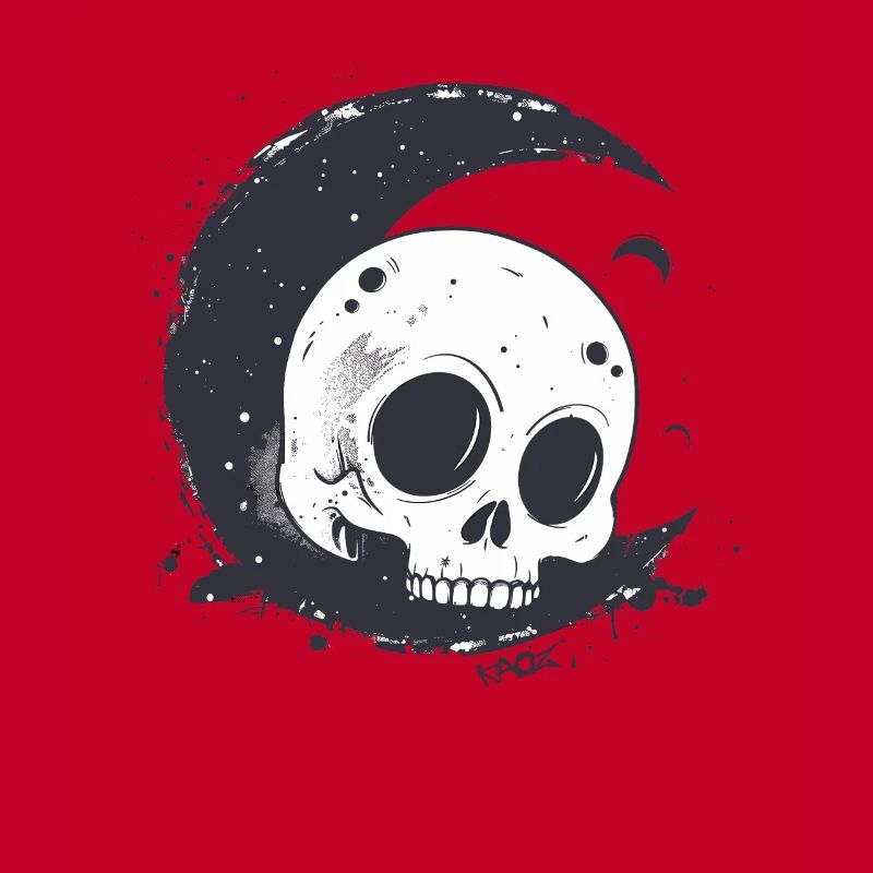 Sleeping skull skull on the moon